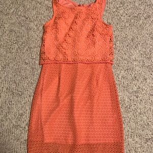 Coral lace dress